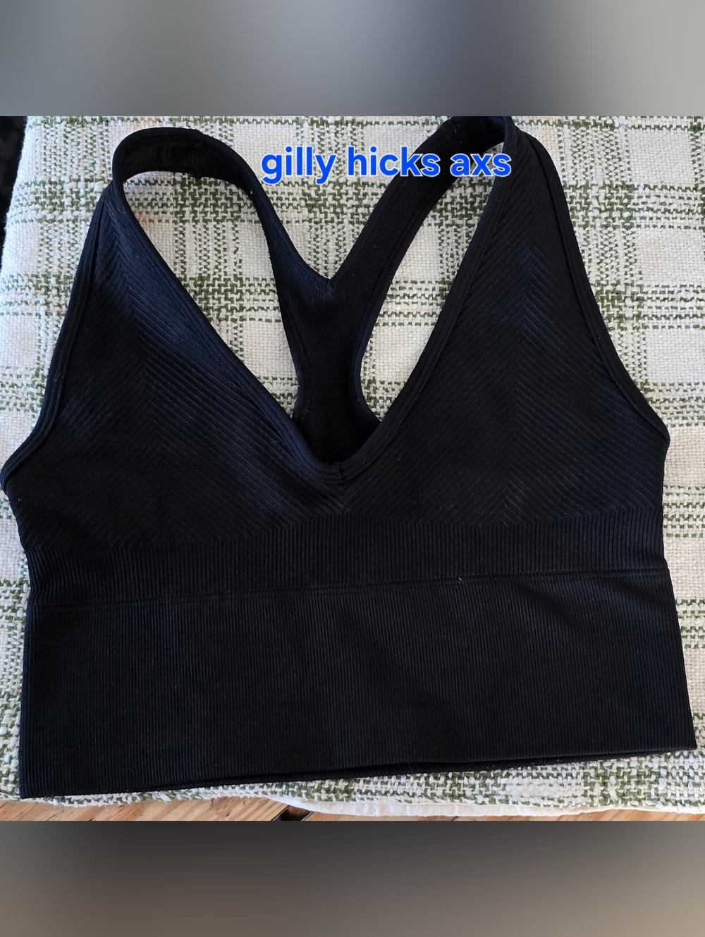 Gilly Hicks Black Ribbed Racerback Sports Bra